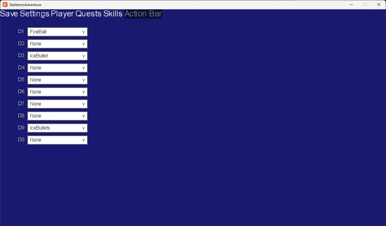 2D RPG engine action bar page