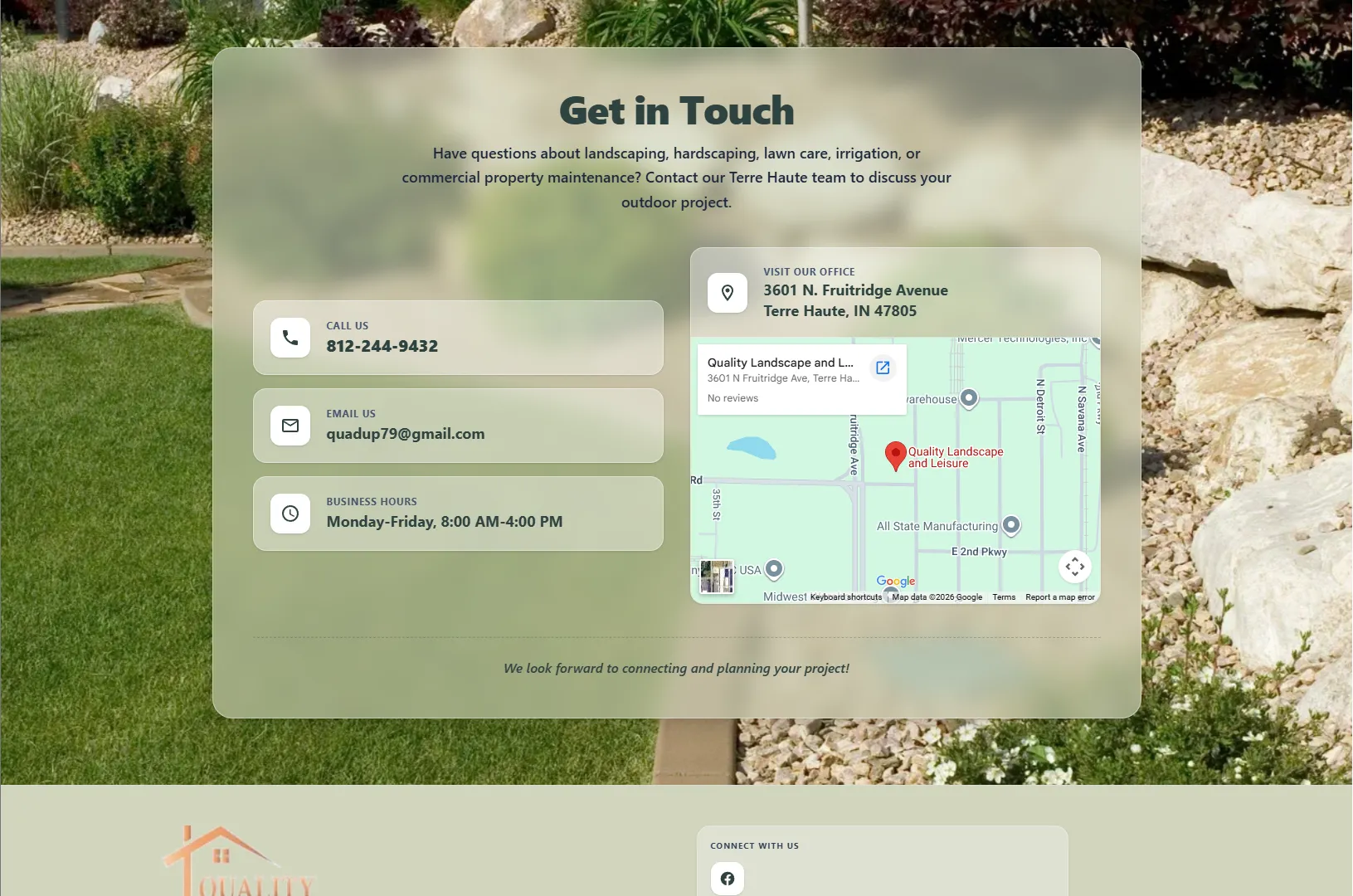 Quality Landscape and Leisure contact page