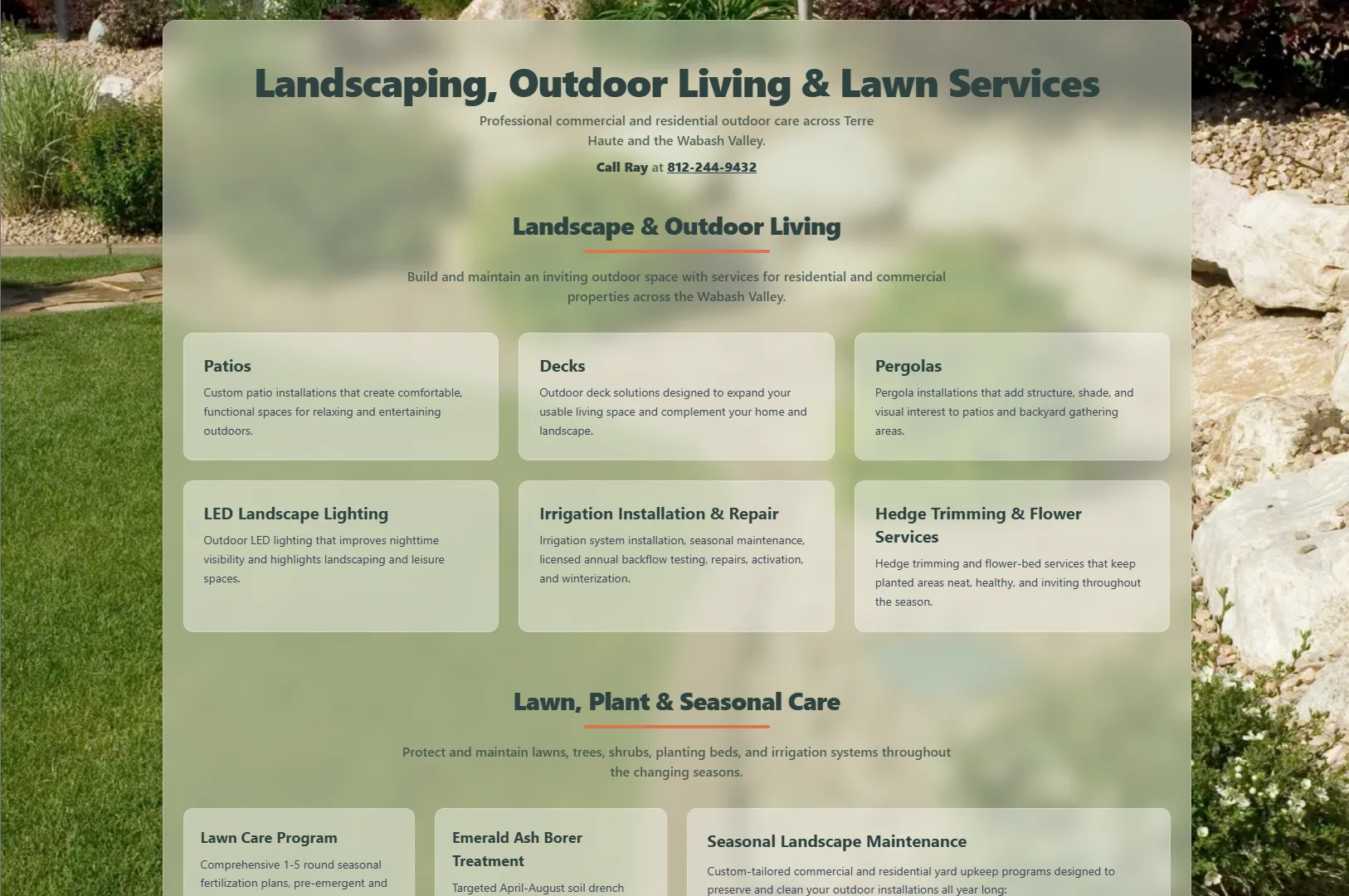 Quality Landscape and Leisure services page